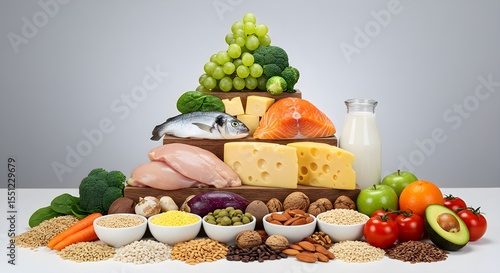 Fototapeta Naklejka Na Ścianę i Meble -  Healthy eating pyramid food groups