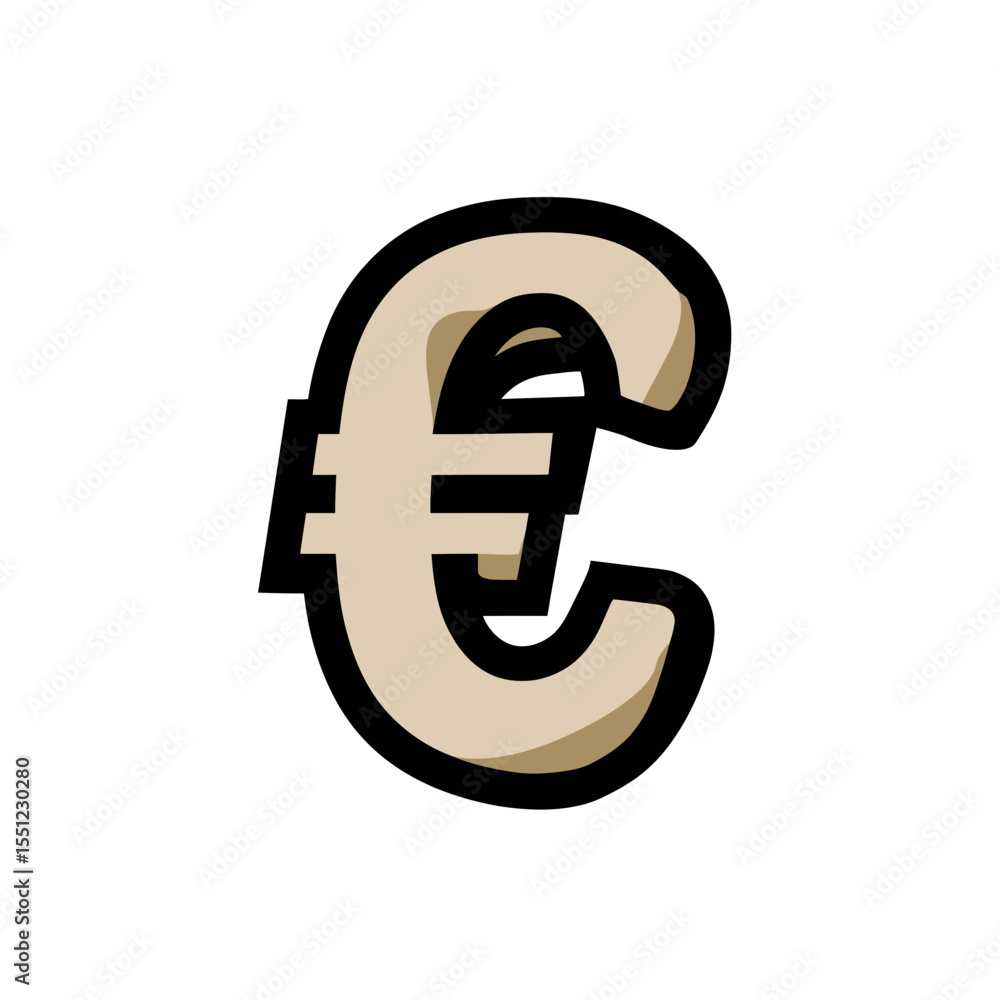 Fototapeta premium Euro icon currency symbol presents value on white background economy