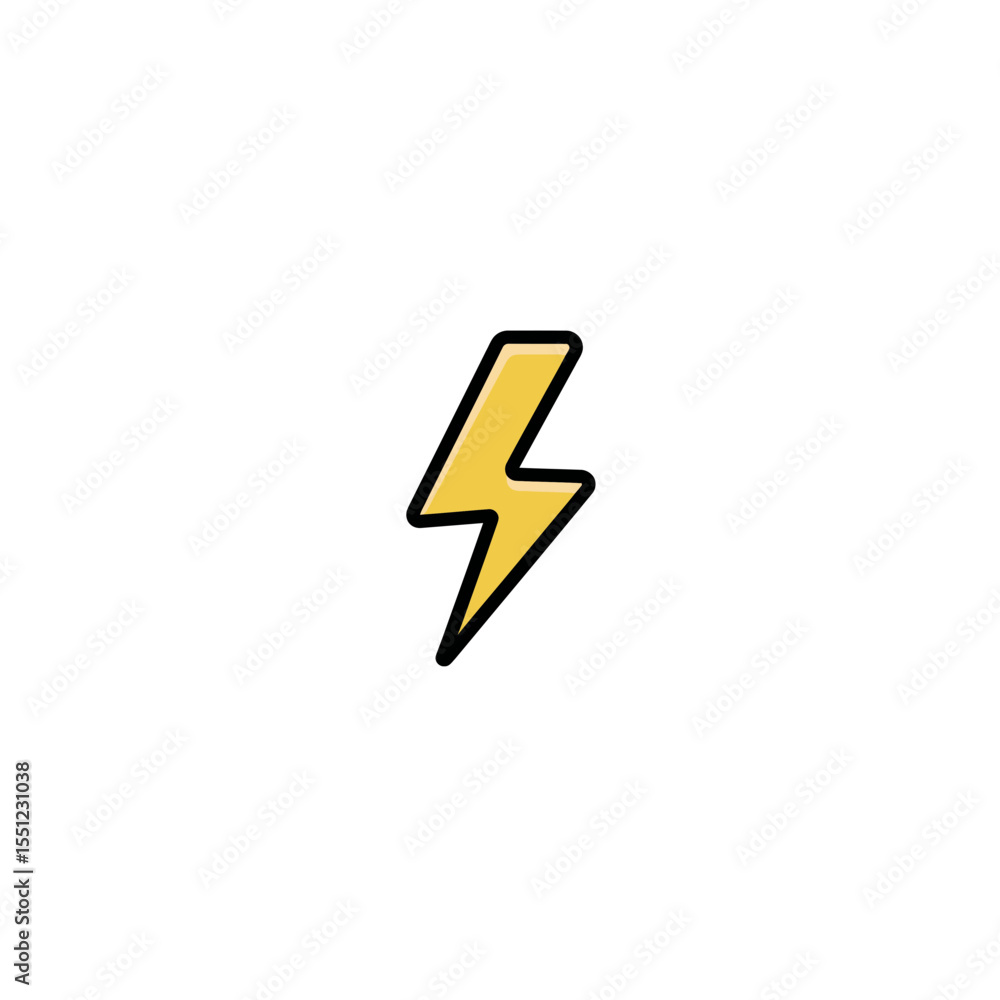 Yellow lightning generates energy icon on white background symbol power flash Yellow lightning generates energy icon on white background symbol power flash
