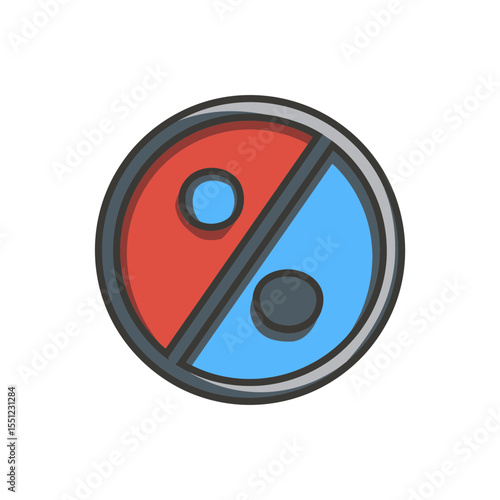 Yin yang symbol splits displays balance dualism harmony in illustration