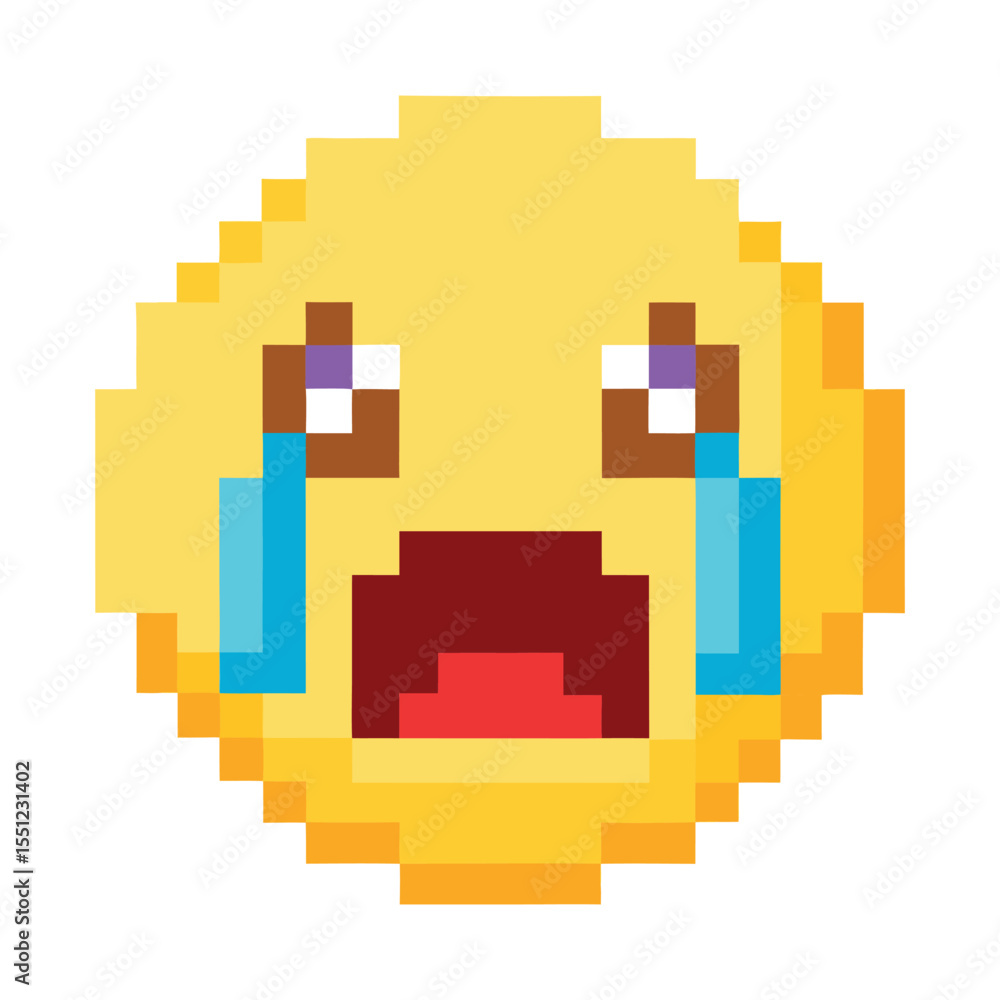 Fototapeta premium Pixel crying face