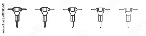 jack hammer icon outline ilustration vector symbol