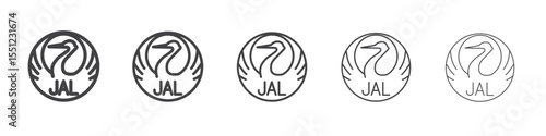 Japan airlines icon outline ilustration vector symbol