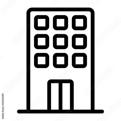 office building line icon