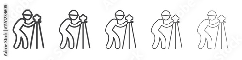 land surveyor icon outline ilustration vector symbol