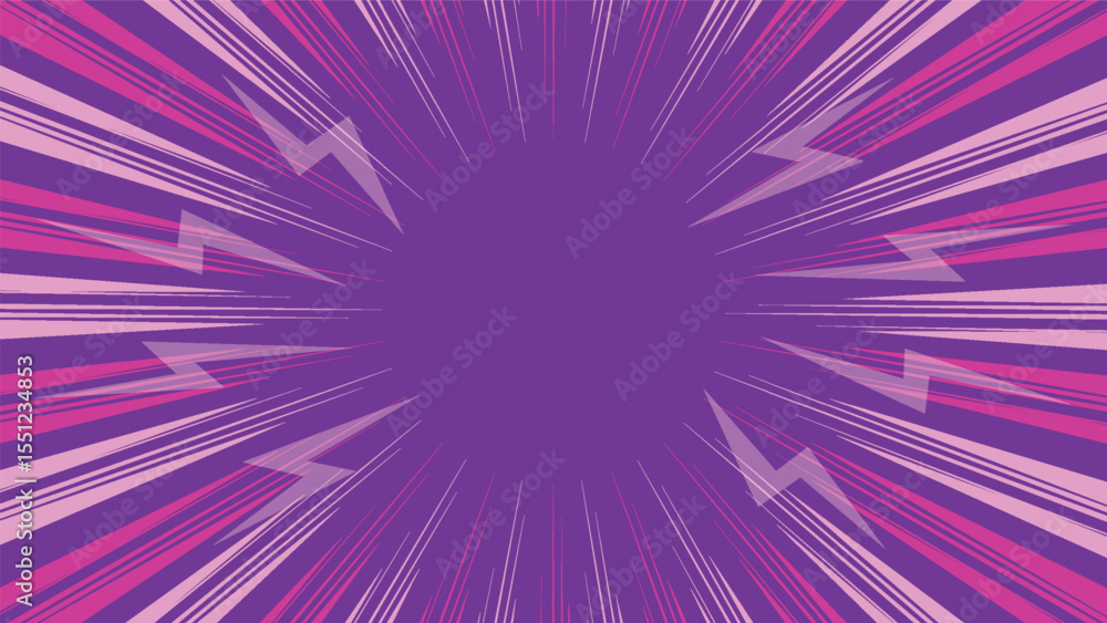 abstract purple exploding dynamic lines cartoon background
