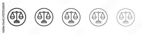 Law scale icon outline ilustration vector symbol