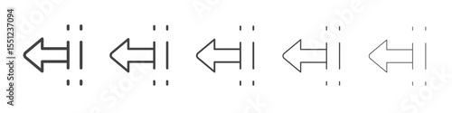 Left junction icon outline ilustration vector symbol
