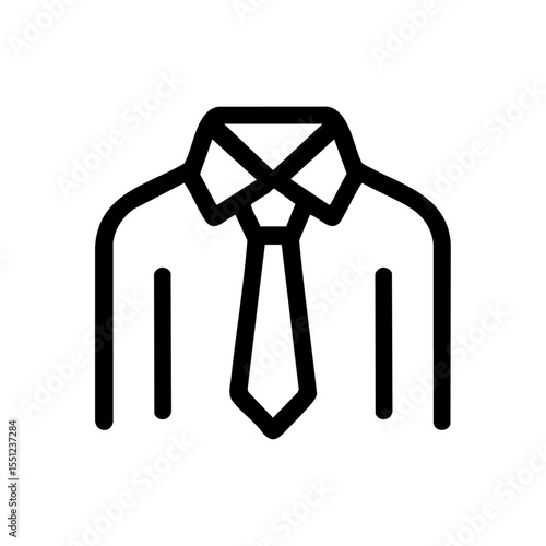 Minimal outline vector of a pajama-style shirt with a necktie, humorously combining comfort and business formality.

