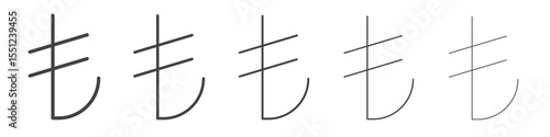 Lira icon outline ilustration vector symbol