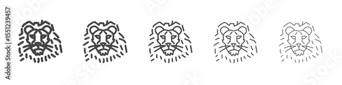 Lion icon outline ilustration vector symbol