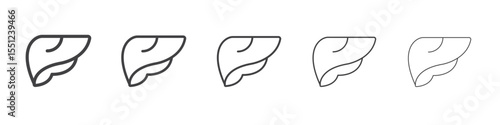 liver icon outline ilustration vector symbol