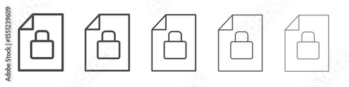 Locked file icon outline ilustration vector symbol