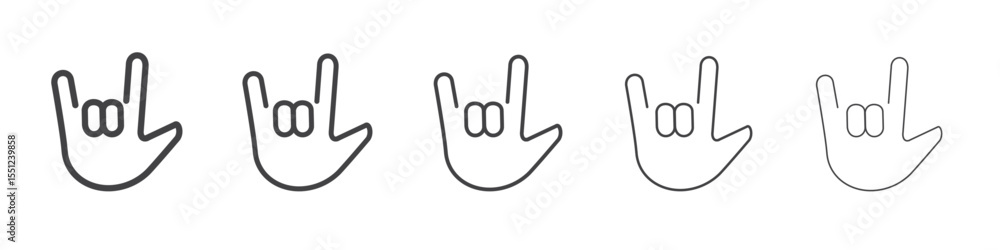 Love you gesture icon outline ilustration vector symbol Love you gesture icon outline ilustration vector symbol