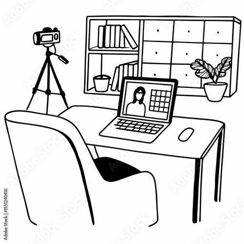 Teletherapy and Online Counseling Scene with Secure Chat, Video Call, and Calendar Integration