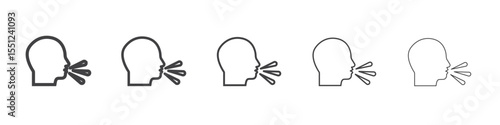 man coughs icon outline ilustration vector symbol