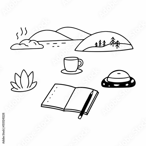 Anxiety and Stress Management Concept Vector with Coping Techniques and Calming Tools