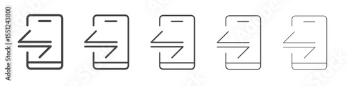 Mobile data icon outline ilustration vector symbol