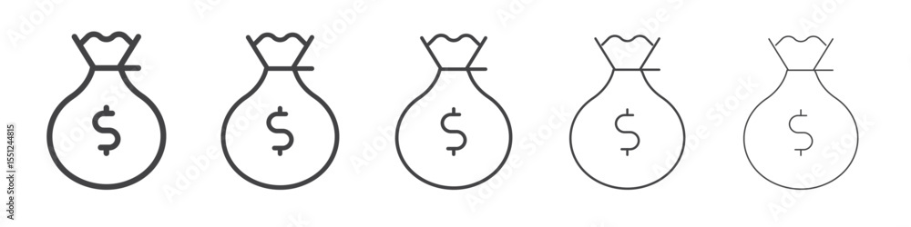Money bag icon outline ilustration vector symbol Money bag icon outline ilustration vector symbol