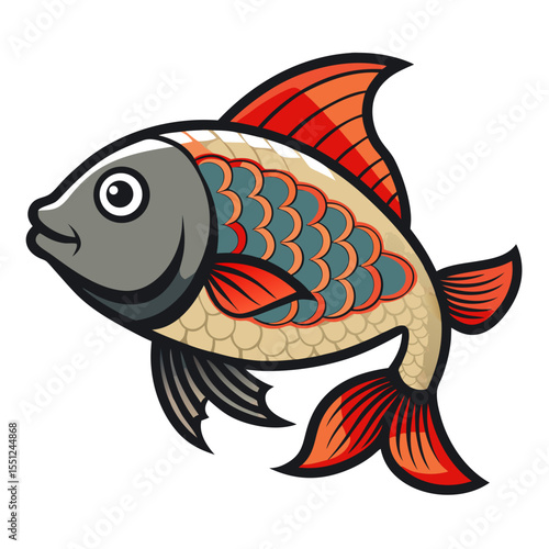 Simple Tilapia Fish Vector Illustration