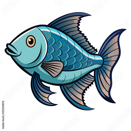 Minimalist Tilapia Fish on a White Background