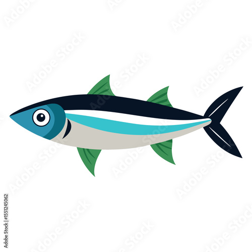 Anchovy Fish Vector Style On White