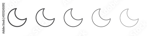 Moon icon outline ilustration vector symbol