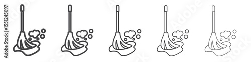 Mopping floors icon outline ilustration vector symbol