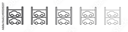 Multi Storey Parking icon outline ilustration vector symbol