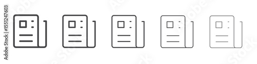 Newspaper icon outline ilustration vector symbol