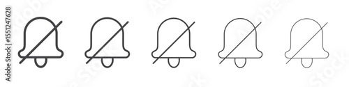 No bell icon outline ilustration vector symbol