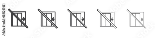 No Elevator Sign icon outline ilustration vector symbol
