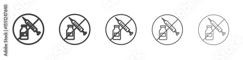 No vaccine icon outline ilustration vector symbol