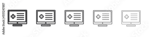 online medical consultation icon outline ilustration vector symbol