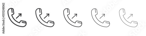 Outgoing call icon outline ilustration vector symbol