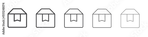 Package box icon outline ilustration vector symbol