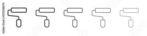 Paint roller icon outline ilustration vector symbol