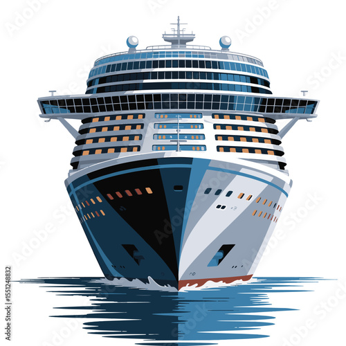 Elegant cruise ship titled "Ocean Dream vacation vibe, vector illustration design