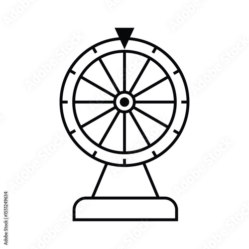 spin wheel fortune icon vector design concept outline style