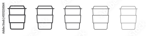Paper cup icon outline ilustration vector symbol