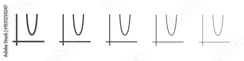 Parabolic function icon outline ilustration vector symbol