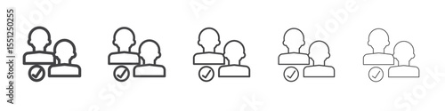 Partner approve icon outline ilustration vector symbol