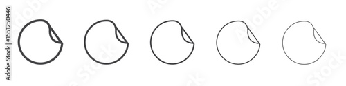 peel off sticker icon outline ilustration vector symbol