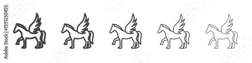 Pegasus icon outline ilustration vector symbol