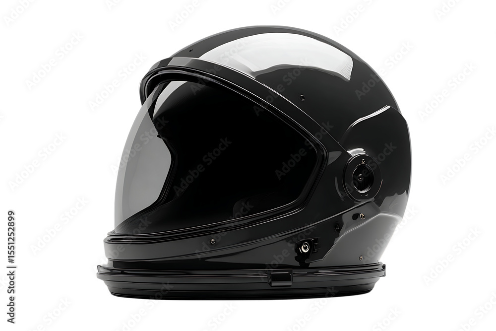 Fototapeta premium Black futuristic helmet, space exploration, safety gear.