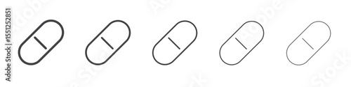 Pill icon outline ilustration vector symbol