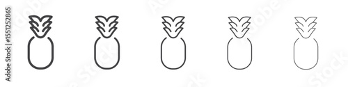 Pineapple icon outline ilustration vector symbol