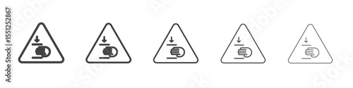 pinched warn sign icon outline ilustration vector symbol