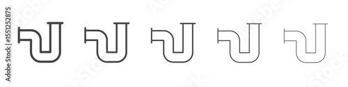 Pipe icon outline ilustration vector symbol