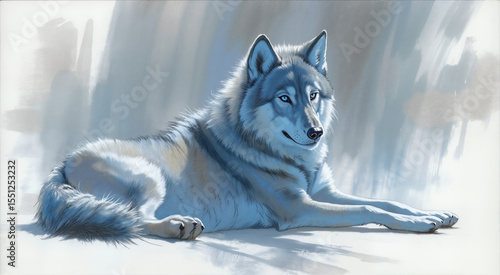 White Wolf In Snowy Light